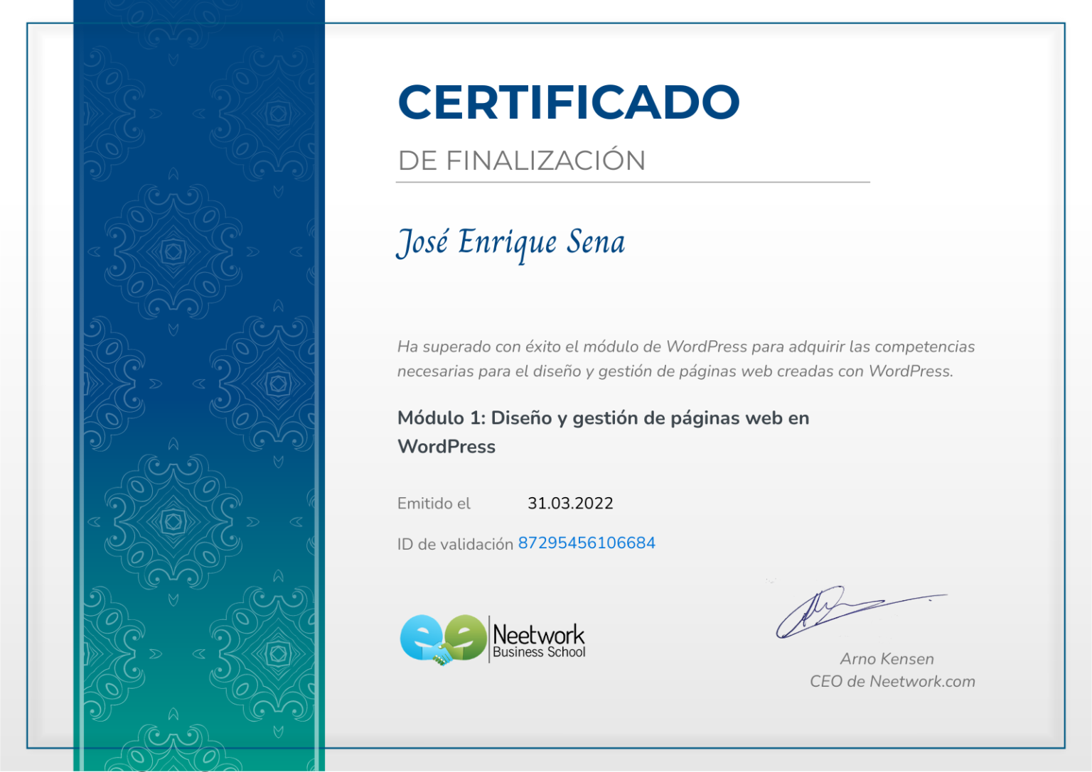 Certificado wordpress